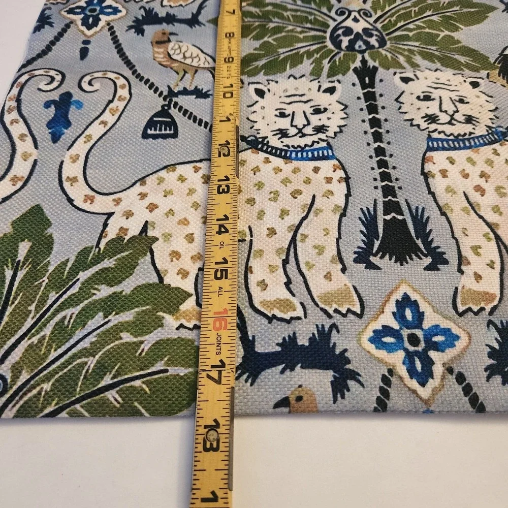 Set of 2 Happy Jaguar Palm Tree Jungle Print Throw Pillow Covers 17x17